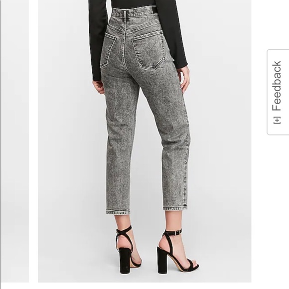 Super high waisted express mom jeans black acid wash - Picture 6 of 6